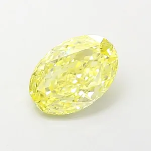 0.9ct OVAL Fancy Intense Yellow VS2 Coloured Lab diamond
