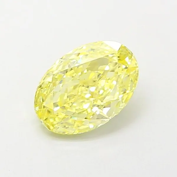 0.9ct OVAL Fancy Intense Yellow VS2 Coloured Lab diamond