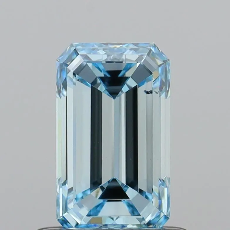 1.00ct EMERALD Fancy Intense Blue SI1 Coloured Lab diamond
