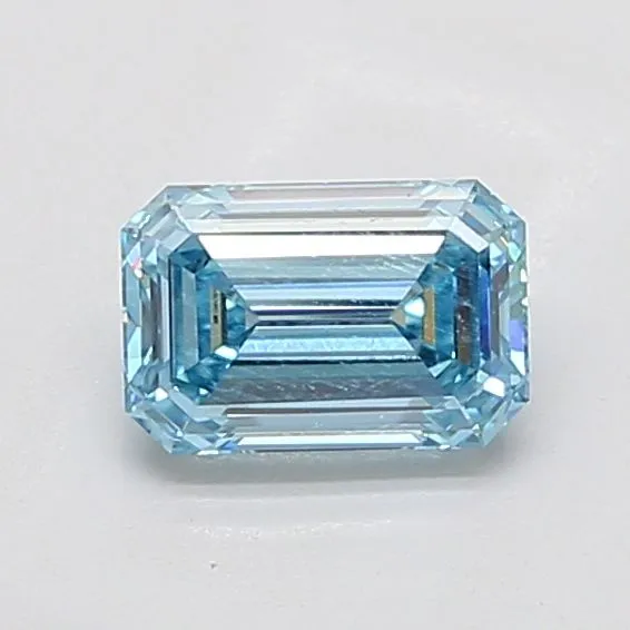 1.55ct EMERALD Fancy Vivid Blue VVS2 Coloured Lab diamond