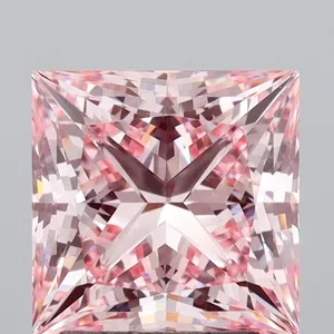 3.05ct PRINCESS Fancy Vivid Pink VVS2 Coloured Lab diamond