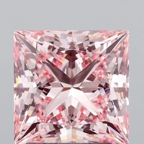 3.05ct PRINCESS Fancy Vivid Pink VVS2 Coloured Lab diamond