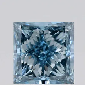 1.01ct PRINCESS Fancy Vivid Blue VS2 Coloured Lab diamond