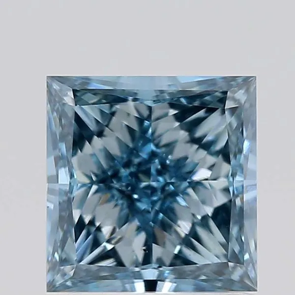 1.01ct PRINCESS Fancy Vivid Blue VS2 Coloured Lab diamond