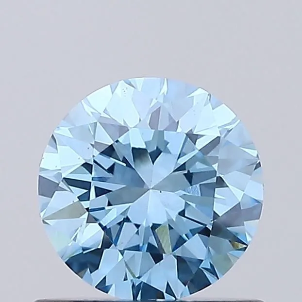 0.71ct ROUND Fancy Vivid Blue VS1 Coloured Lab diamond