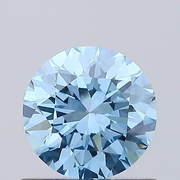 0.71ct ROUND Fancy Vivid Blue VS1 Coloured Lab diamond