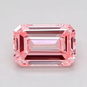0.97ct EMERALD Fancy Intense Pink VVS2 Coloured Lab diamond