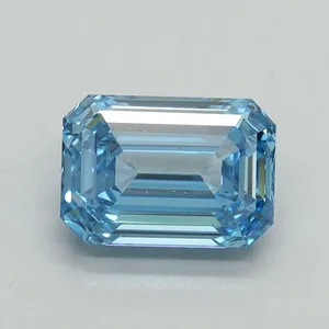 1.01ct EMERALD Fancy Vivid Blue VS1 Coloured Lab diamond
