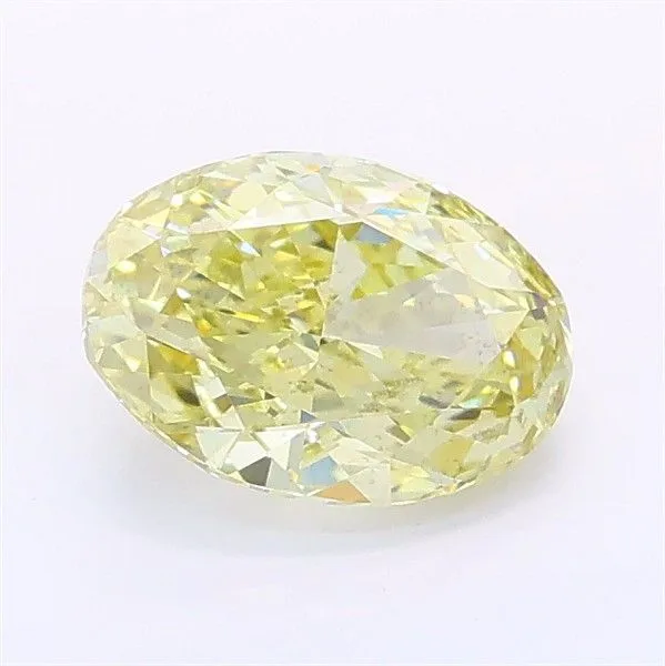 1.02ct OVAL Fancy Light Yellow SI1 Coloured Lab diamond