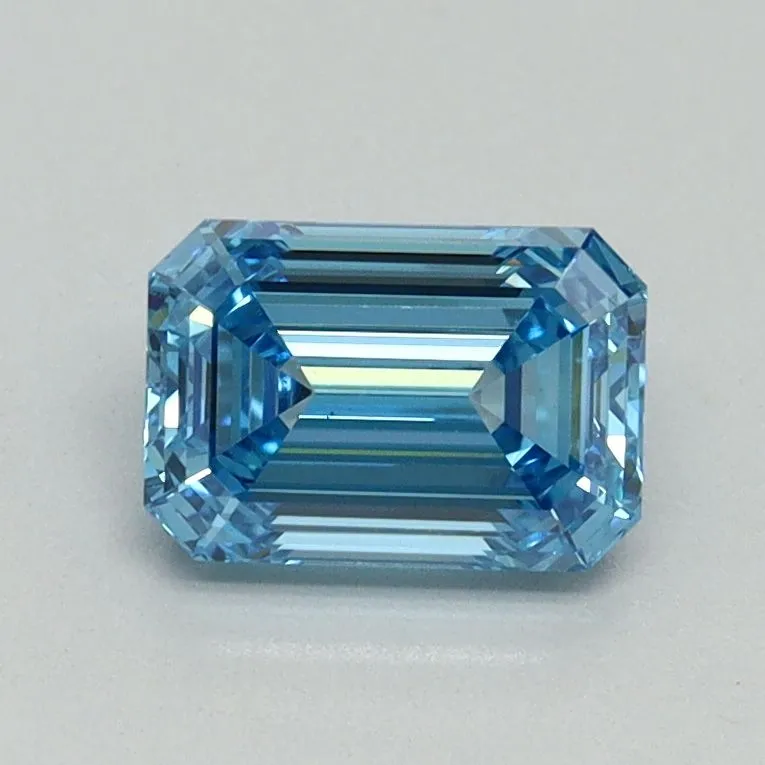 1.00ct EMERALD Fancy Vivid Blue VVS2 Coloured Lab diamond