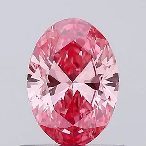 0.66ct OVAL Fancy Vivid Pink VS1 Coloured Lab diamond