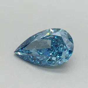 0.75ct PEAR Fancy Vivid Blue VS2 Coloured Lab diamond