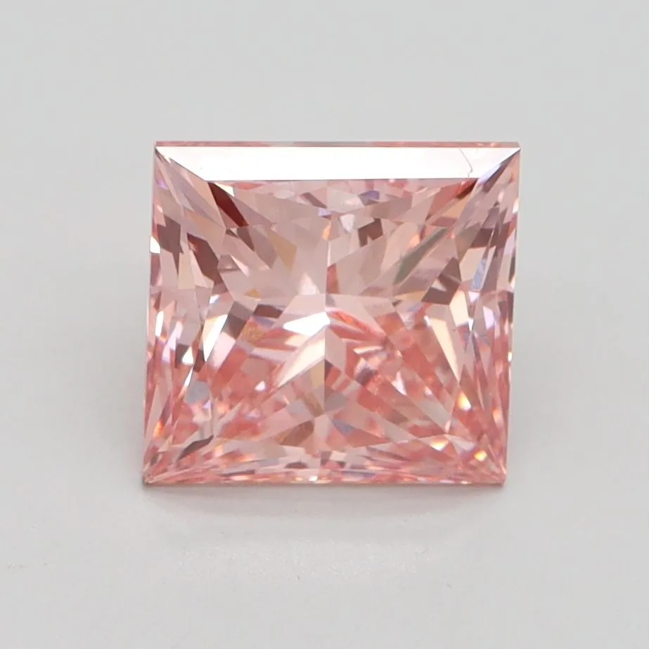 2.06ct PRINCESS Fancy Intense Pink VS2 Coloured Lab diamond