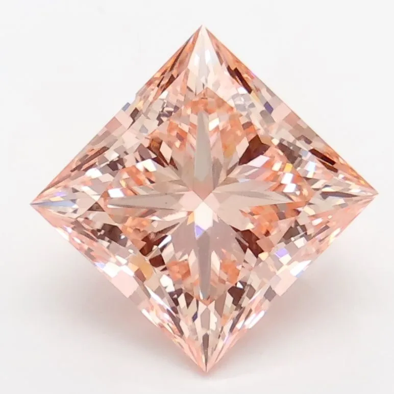 3.17ct PRINCESS Fancy Intense Pink VVS2 Coloured Lab diamond