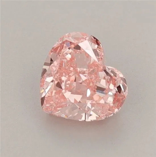 0.8ct HEART Fancy Vivid Pink VVS2 Coloured Lab diamond