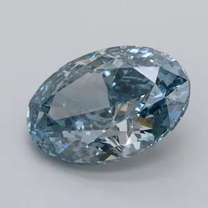 1.03ct OVAL Fancy Vivid Blue VS1 Coloured Lab diamond