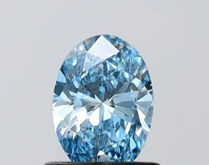 0.71ct OVAL Fancy Vivid Blue VVS2 Coloured Lab diamond