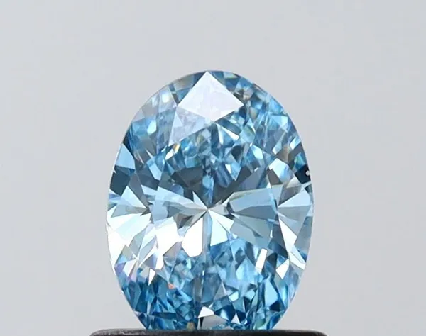 0.71ct OVAL Fancy Vivid Blue VVS2 Coloured Lab diamond