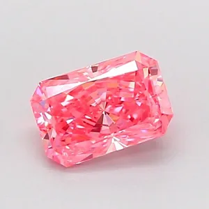 0.62ct RADIANT Fancy Vivid Pink VVS2 Coloured Lab diamond