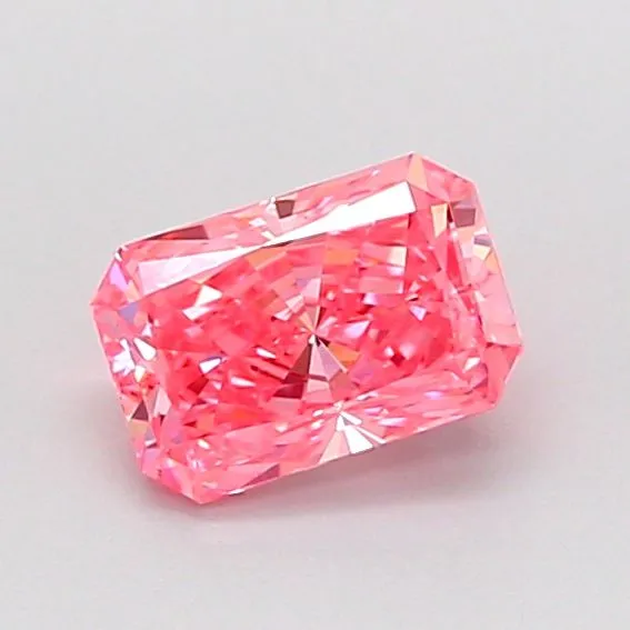 0.62ct RADIANT Fancy Vivid Pink VVS2 Coloured Lab diamond