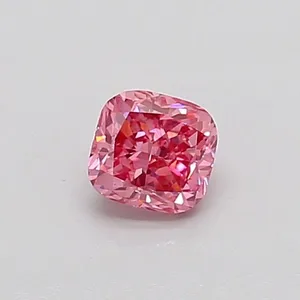 0.3ct CUSHION Fancy Vivid Pink VS2 Coloured Lab diamond