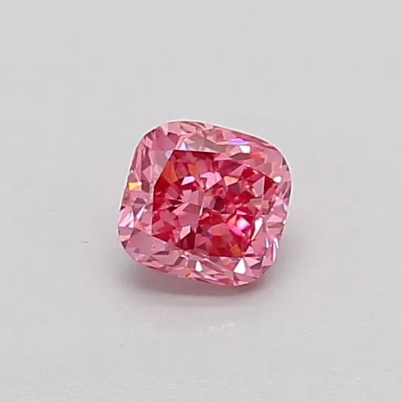 0.3ct CUSHION Fancy Vivid Pink VS2 Coloured Lab diamond
