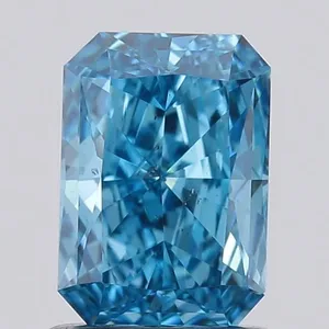 0.99ct RADIANT Fancy Vivid Blue VS2 Coloured Lab diamond