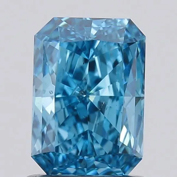0.99ct RADIANT Fancy Vivid Blue VS2 Coloured Lab diamond
