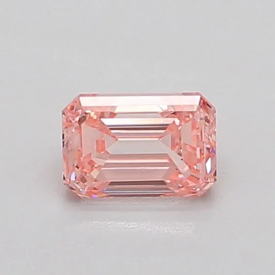0.55ct EMERALD Fancy Intense Pink VS2 Coloured Lab diamond