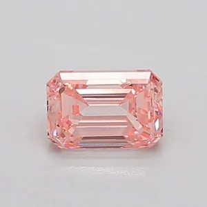 0.55ct EMERALD Fancy Intense Pink VS2 Coloured Lab diamond