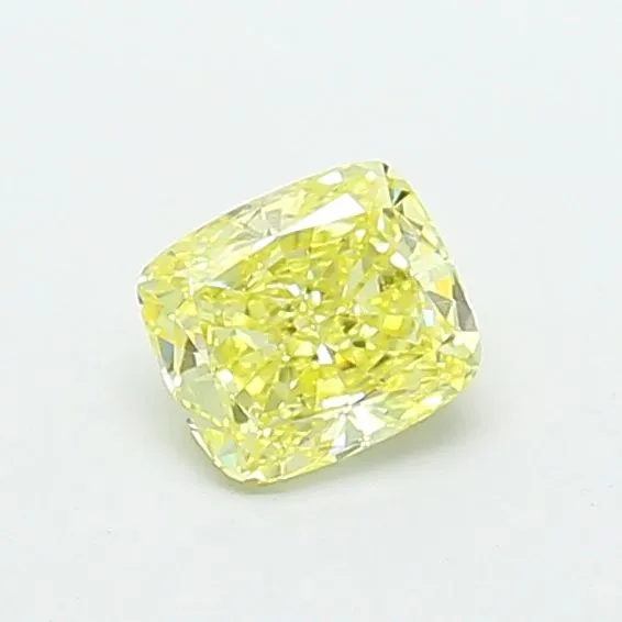 0.55ct CUSHION Fancy Intense Yellow VS2 Coloured Lab diamond