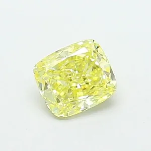 0.55ct CUSHION Fancy Intense Yellow VS2 Coloured Lab diamond