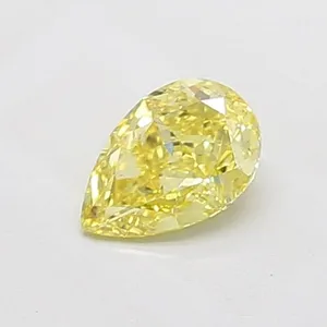 0.85ct PEAR Fancy Vivid Yellow VS2 Coloured Lab diamond