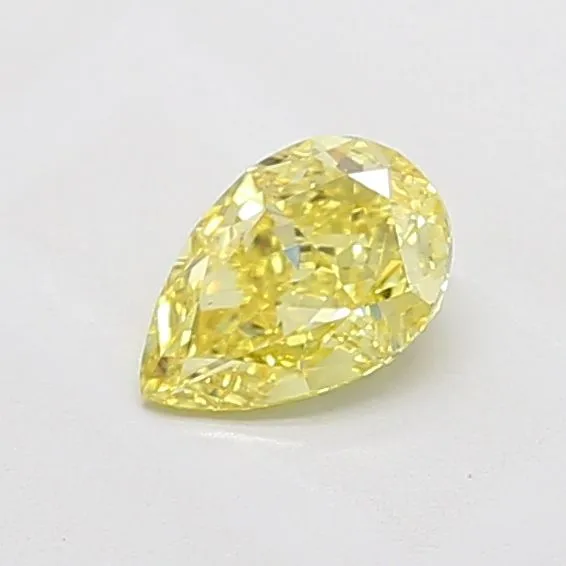 0.85ct PEAR Fancy Vivid Yellow VS2 Coloured Lab diamond