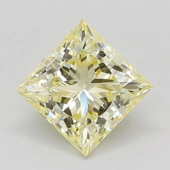 1.03ct PRINCESS Fancy Light Yellow VS1 Coloured Lab diamond
