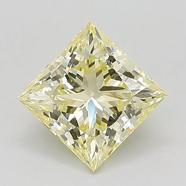 1.03ct PRINCESS Fancy Light Yellow VS1 Coloured Lab diamond