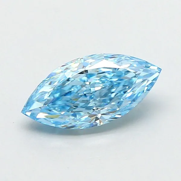 1.06ct MARQUISE Fancy Vivid Blue VVS2 Coloured Lab diamond
