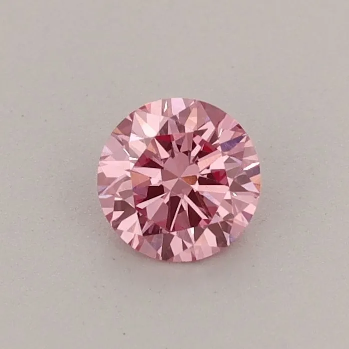 0.35ct ROUND Fancy Vivid Pink VVS2 Coloured Lab diamond