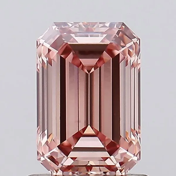1.09ct EMERALD Fancy Intense Brown Pink VVS2 Coloured Lab diamond