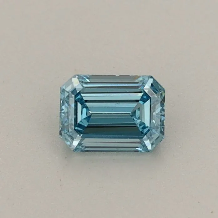 0.34ct EMERALD Fancy Vivid Blue VS2 Coloured Lab diamond