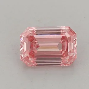 0.74ct EMERALD Fancy Vivid Pink VVS2 Coloured Lab diamond