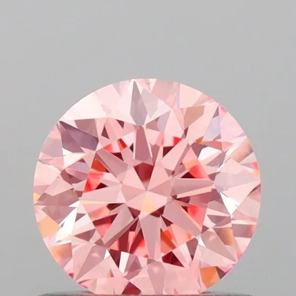 0.65ct ROUND Fancy Vivid Pink VS1 Coloured Lab diamond