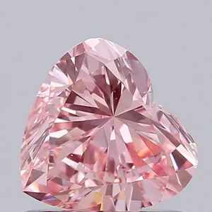 0.64ct HEART Fancy Vivid Pink VVS2 Coloured Lab diamond