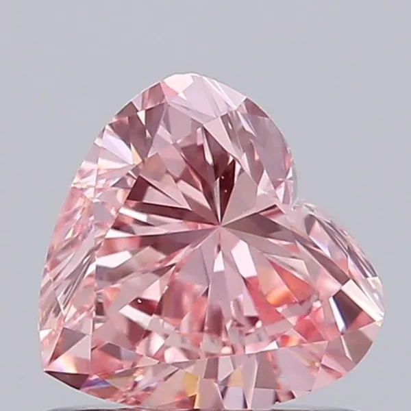 0.64ct HEART Fancy Vivid Pink VVS2 Coloured Lab diamond