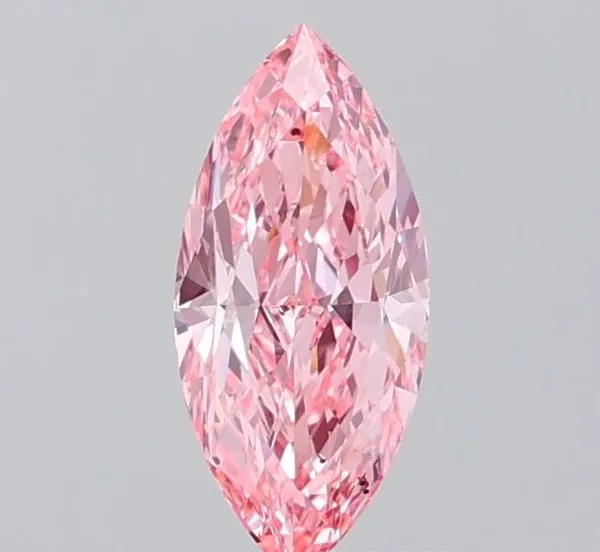 0.96ct MARQUISE Fancy Vivid Pink VS2 Coloured Lab diamond