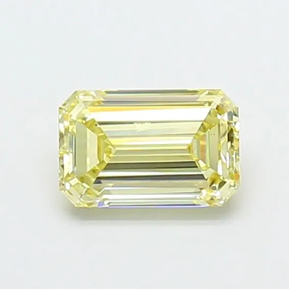 0.91ct EMERALD Fancy Yellow VS1 Coloured Lab diamond