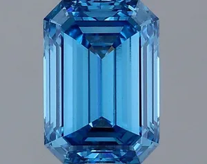 1.12ct EMERALD Fancy Vivid Blue VS1 Coloured Lab diamond