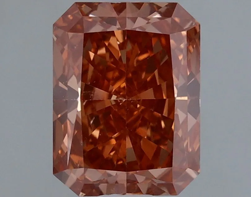 1.19ct RADIANT Fancy Vivid Brown Pink VS1 Coloured Lab diamond