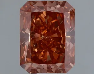 1.19ct RADIANT Fancy Vivid Brown Pink VS1 Coloured Lab diamond