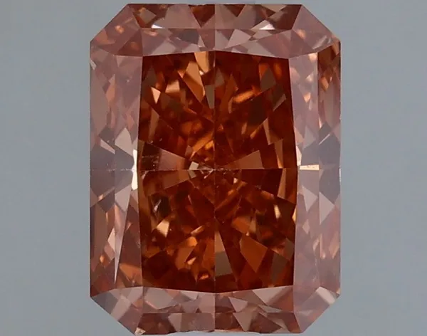 1.19ct RADIANT Fancy Vivid Brown Pink VS1 Coloured Lab diamond